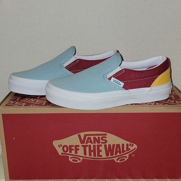 Vans Classic Slip On Retro Rainbow Multi / True White Sneaker Shoes Size 13 - Picture 1 of 10